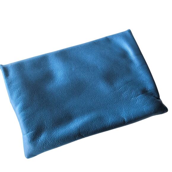 Candy Woolley Blue Leather Snakeskin Designer Clutch Bag Magnetic Closure - Picture 3 of 12